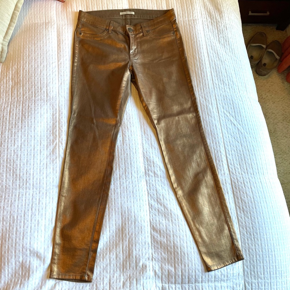Rich and Skinny metallic jeans.